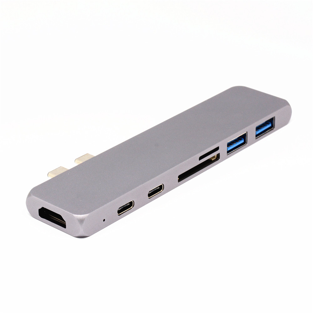 Dual Type-C HUB Seven-in-One HDMI Docking Station Image 1