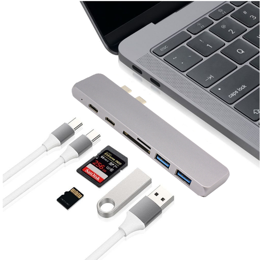 Dual Type-C HUB Seven-in-One HDMI Docking Station Image 2