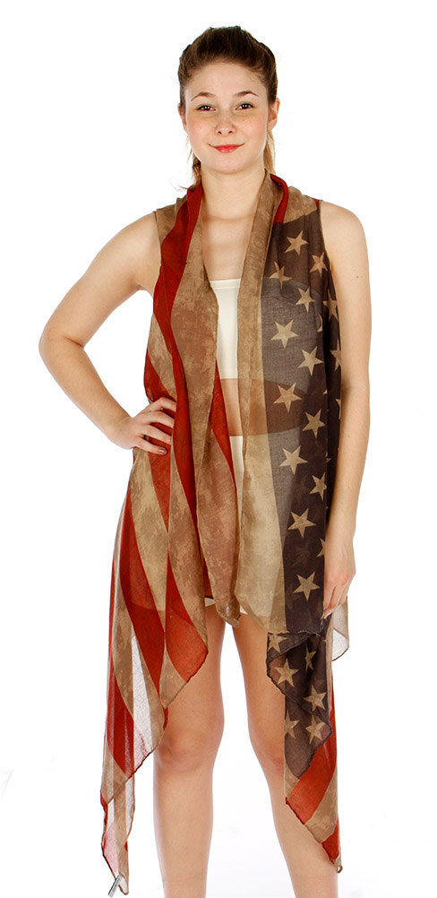 American Flag Printed Scarf