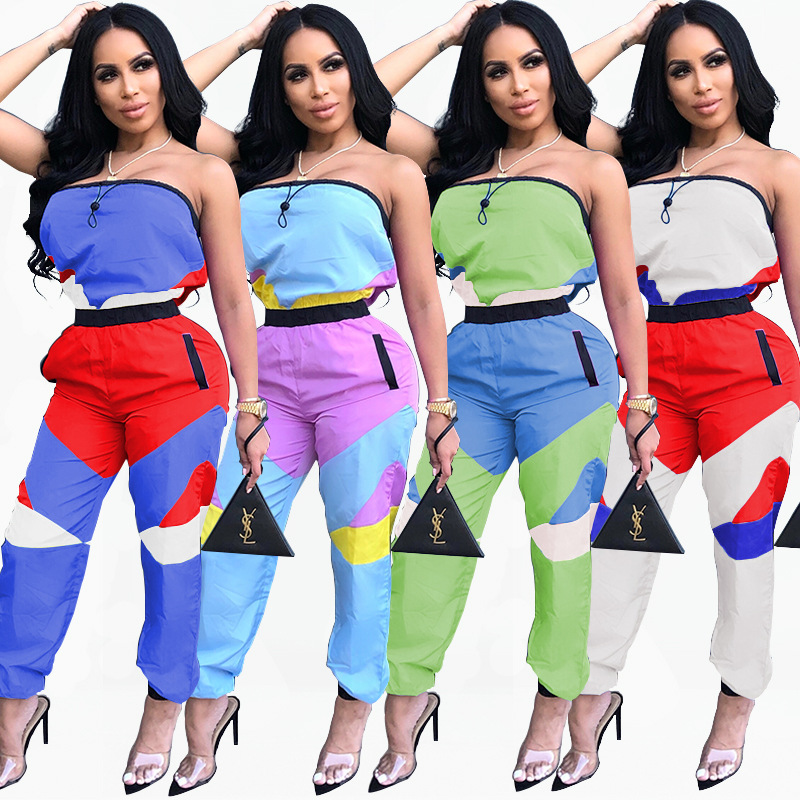 Color Block Sexy Wrap Bodysuit Image 2