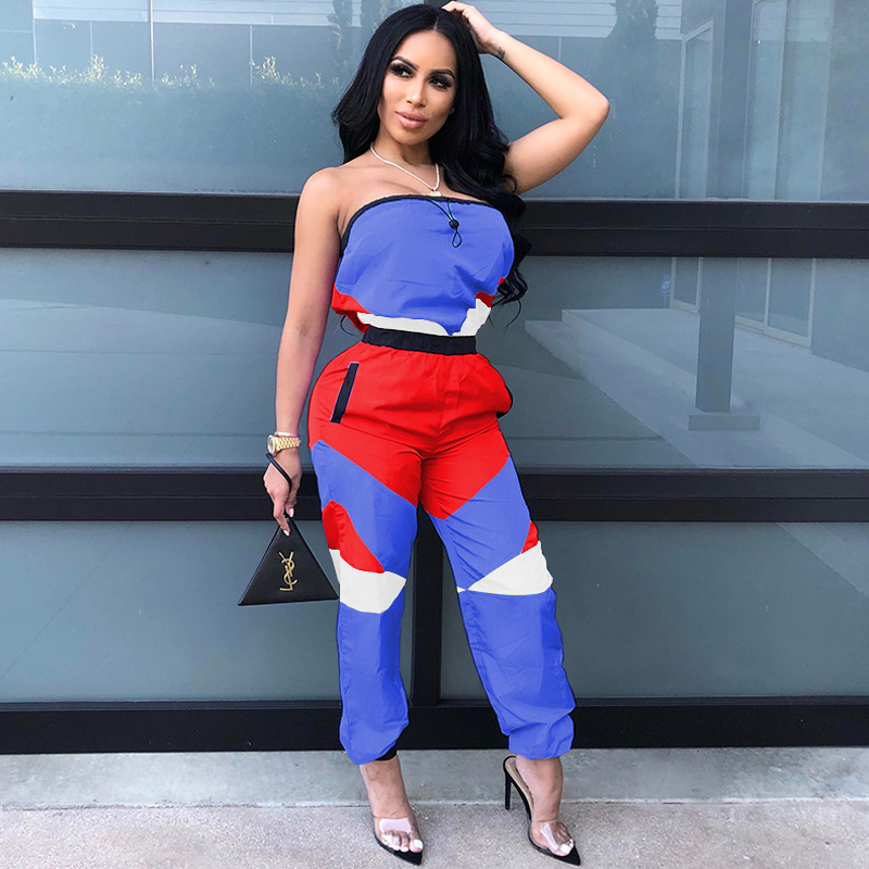 Color Block Sexy Wrap Bodysuit Image 9
