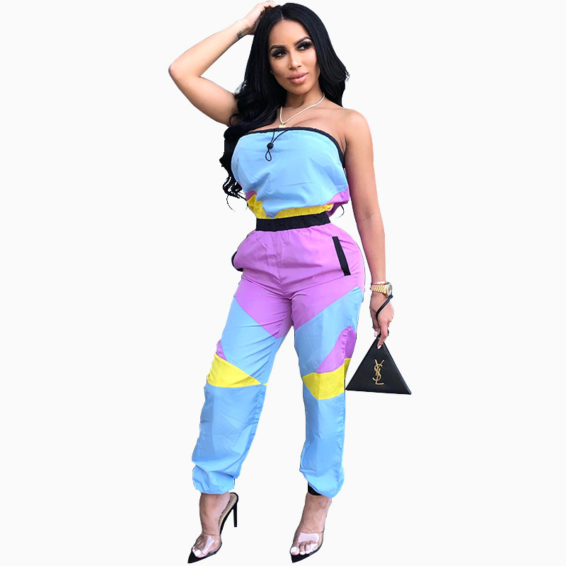 Color Block Sexy Wrap Bodysuit Image 6