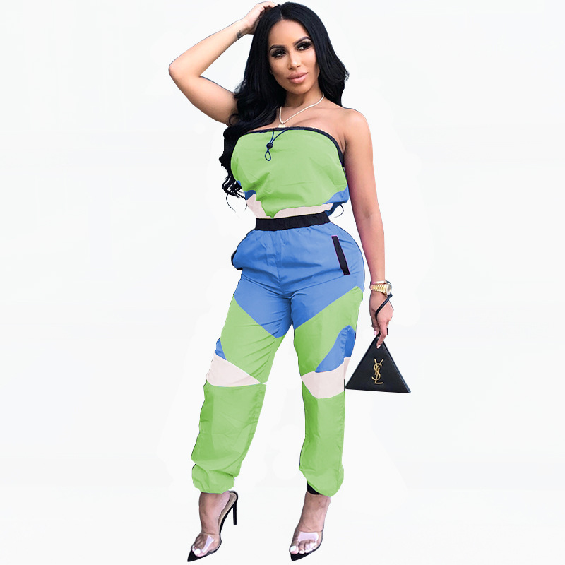 Color Block Sexy Wrap Bodysuit Image 8