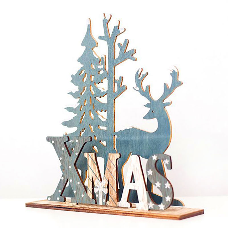 Wooden Reindeer in Festive Setting