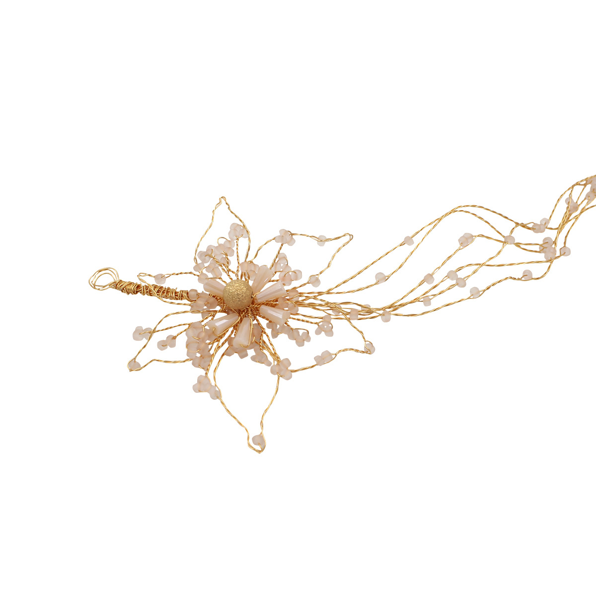 Colorful porcelain bead flower bridal headband