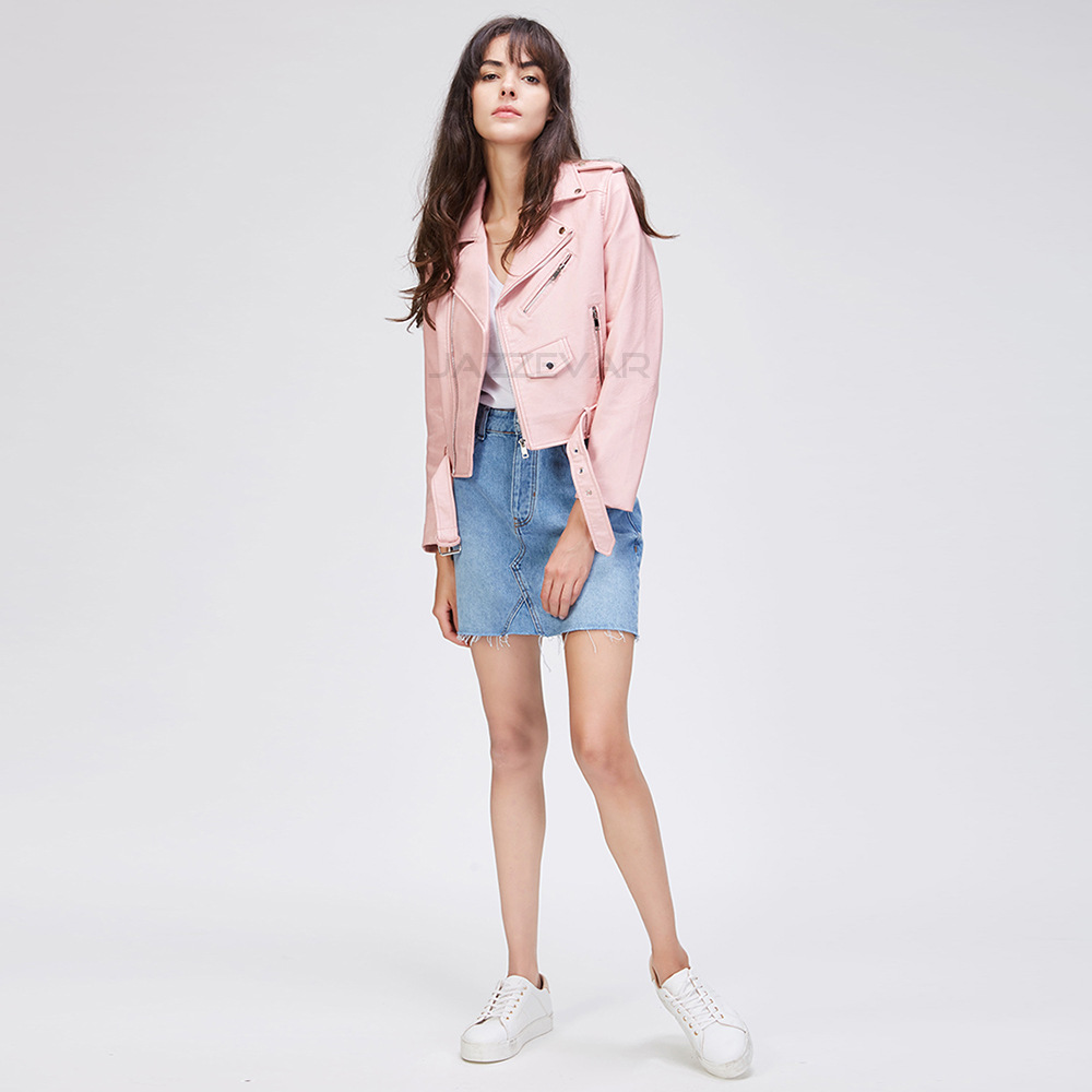 Short Motorcycle Leather Jacket - Image 1