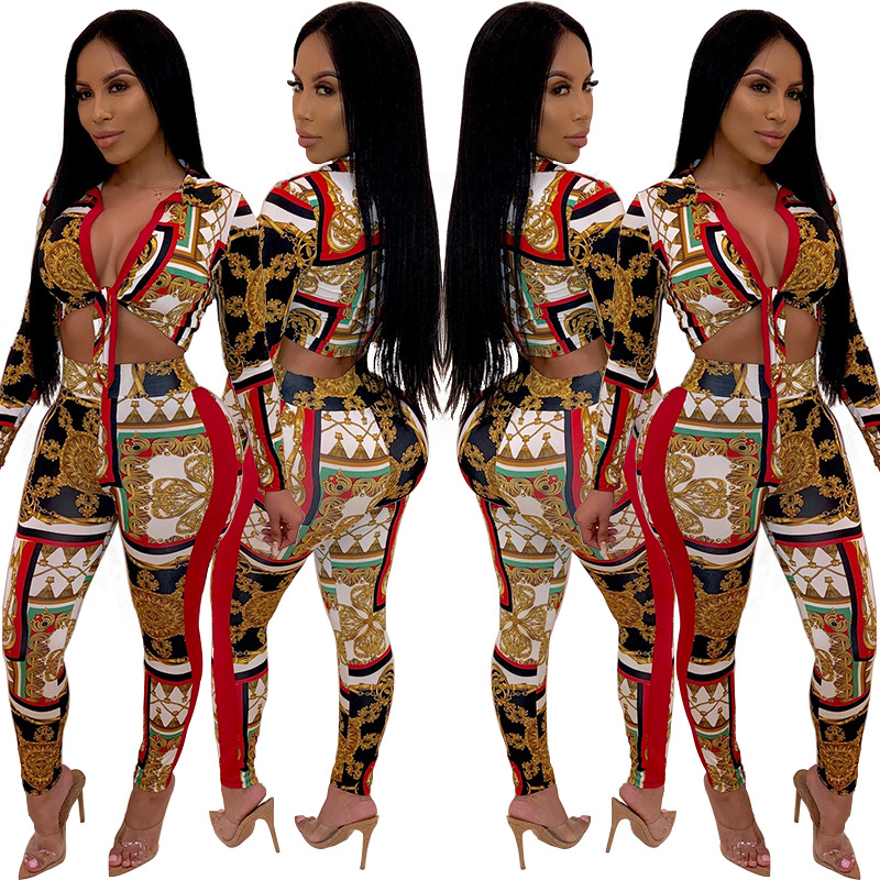 Digital Print Casual Two-Piece Set Image 2