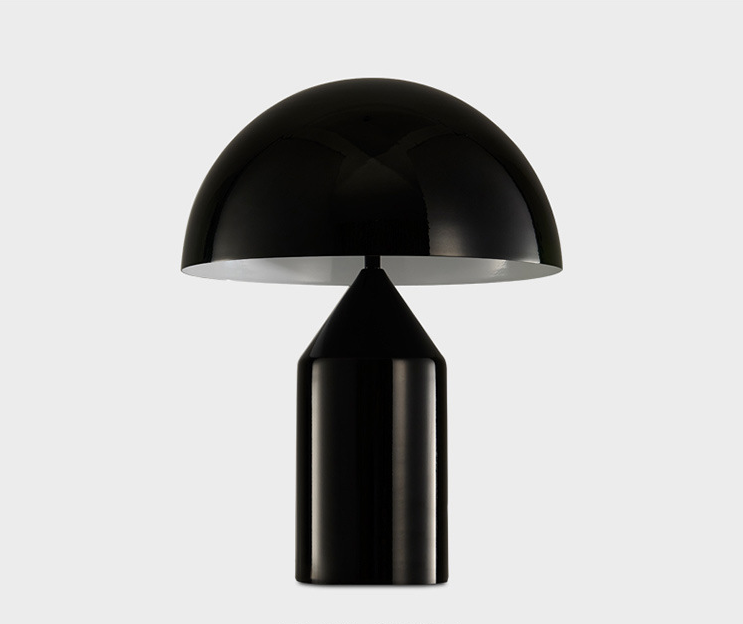Mushroom-Shaped Metal Table Lamp - Black