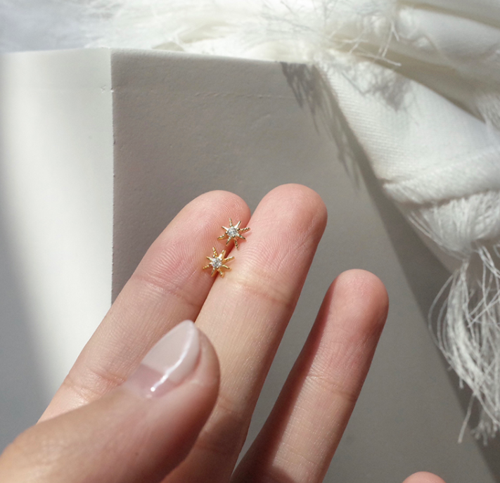 Star Earrings in Gold