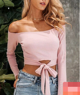 Off-the-shoulder long sleeve top image 3