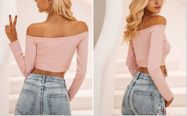 Off-the-shoulder long sleeve top image 5