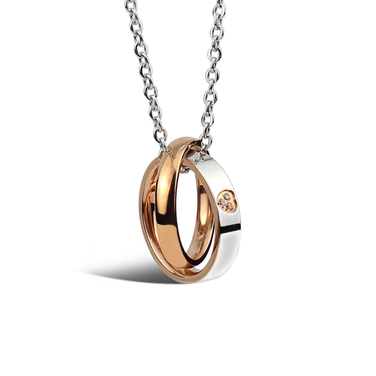Cross Heart Necklace Rose Gold