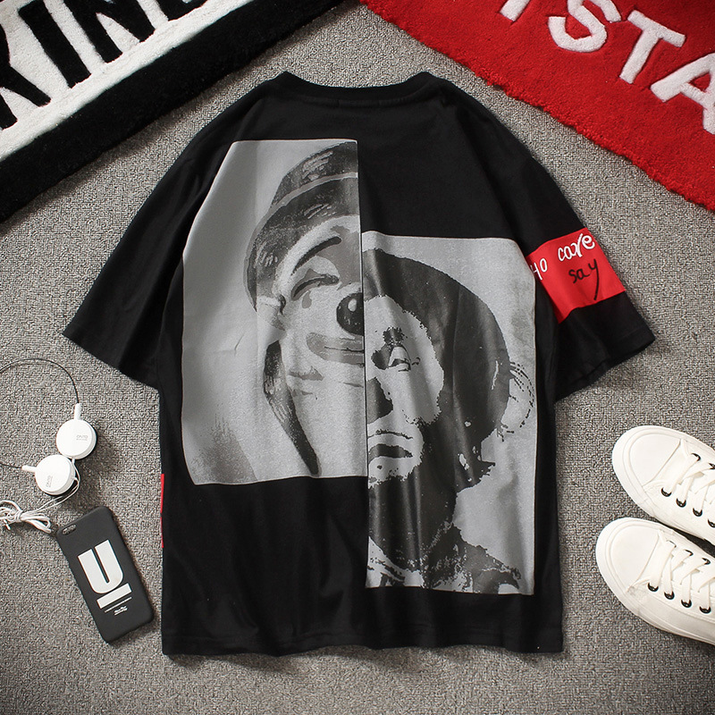 Clown Print T-Shirt Black