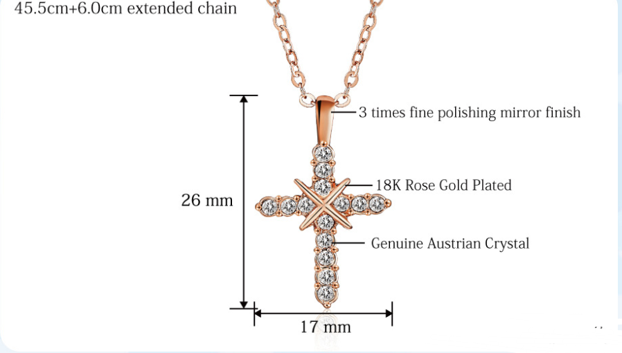 Cross Pendant Necklace in Display
