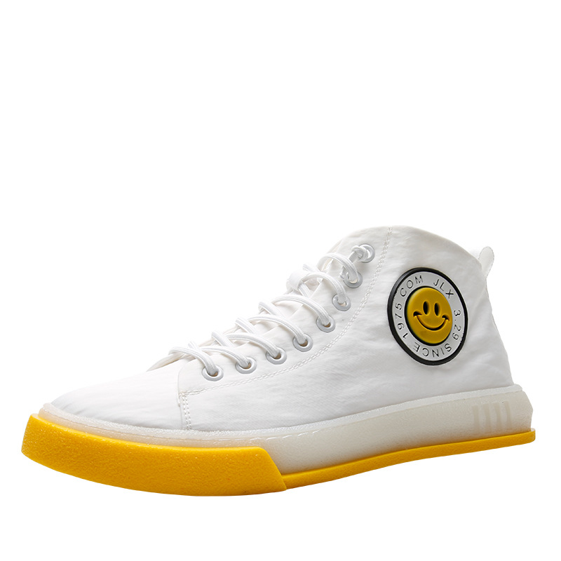 Men's High-Top Canvas Sneakers - White