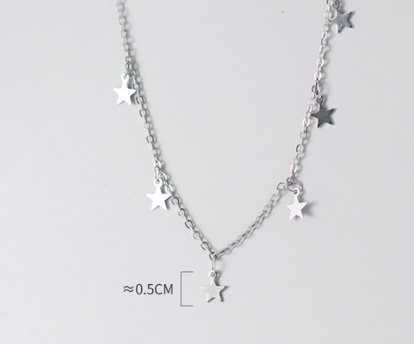 S925 Silver Necklace with Star Pattern