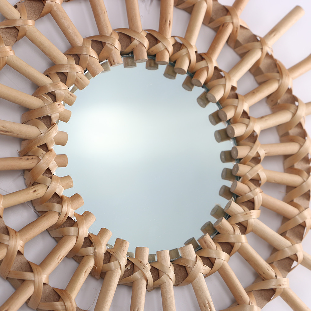 Nordic Wicker Decorative Mirror Image 4