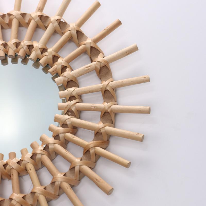 Nordic Wicker Decorative Mirror Image 2