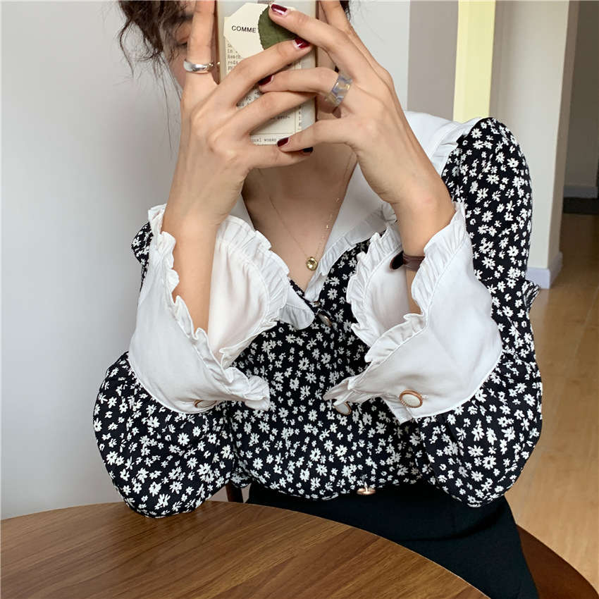 Women's loose collar shirt top