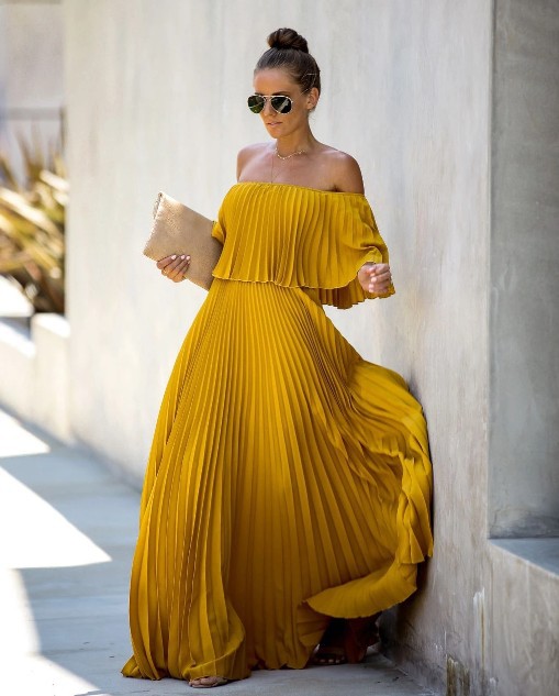 Off-Shoulder Chiffon Dress Image 6