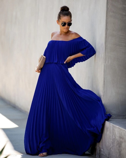 Off-Shoulder Chiffon Dress Image 5