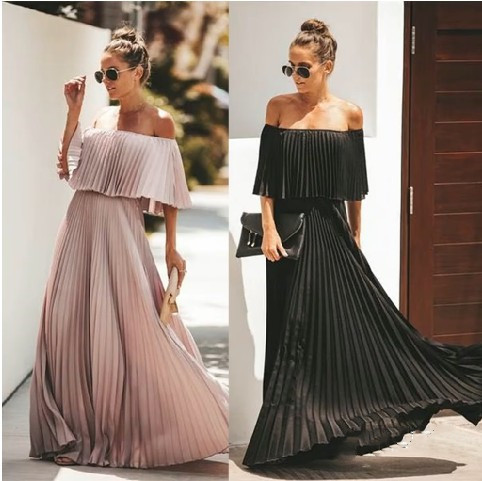 Off-Shoulder Chiffon Dress Image 4