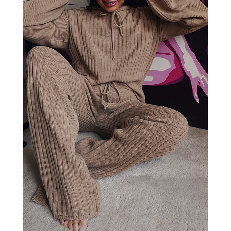 Long Sleeve Loose Hooded Casual Set Lifestyle