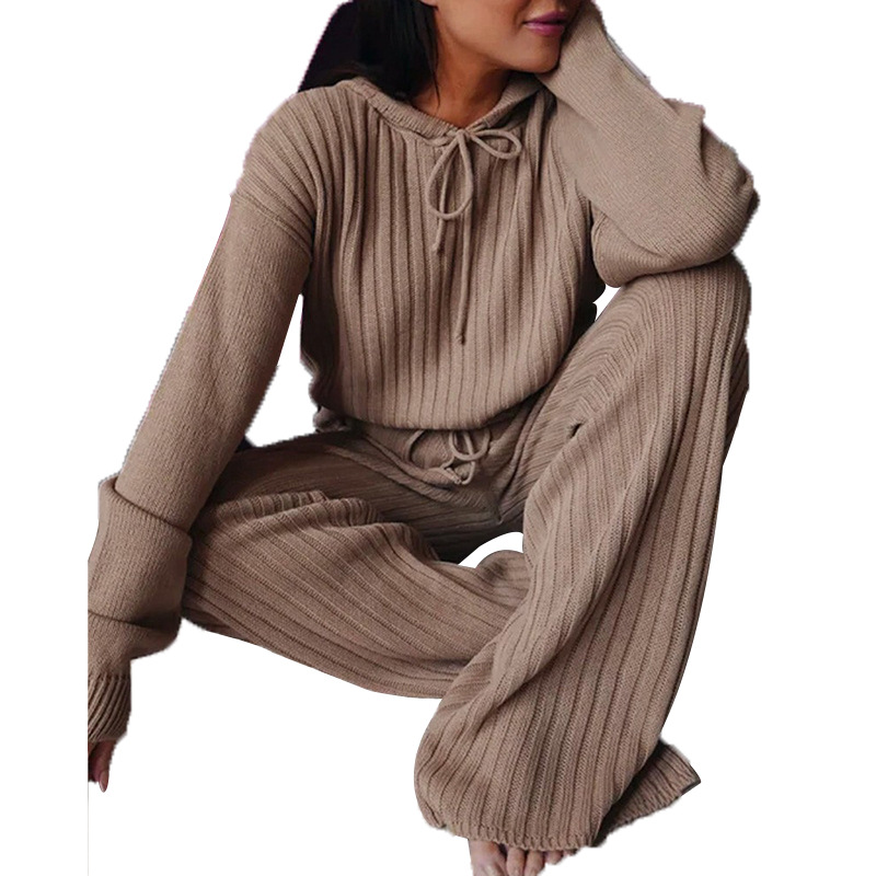 Long Sleeve Loose Hooded Casual Set Collection