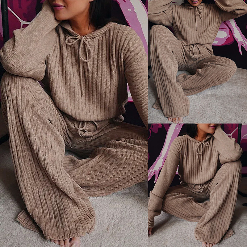 Long Sleeve Loose Hooded Casual Set Fit