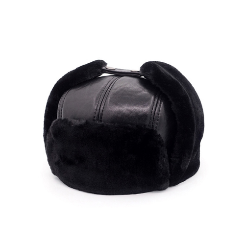 Genuine Leather Winter Cap
