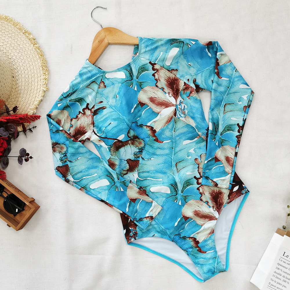 2020 Women's Long Sleeve Floral Swimsuit - Details