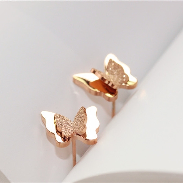 Butterfly Titanium Steel Earrings Image 1