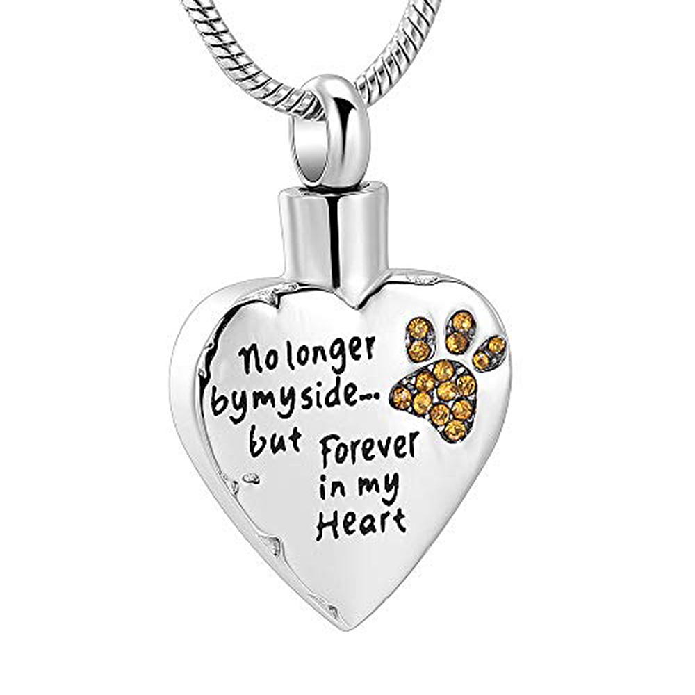 Heart-Shaped Pet Ash Necklace Image 2