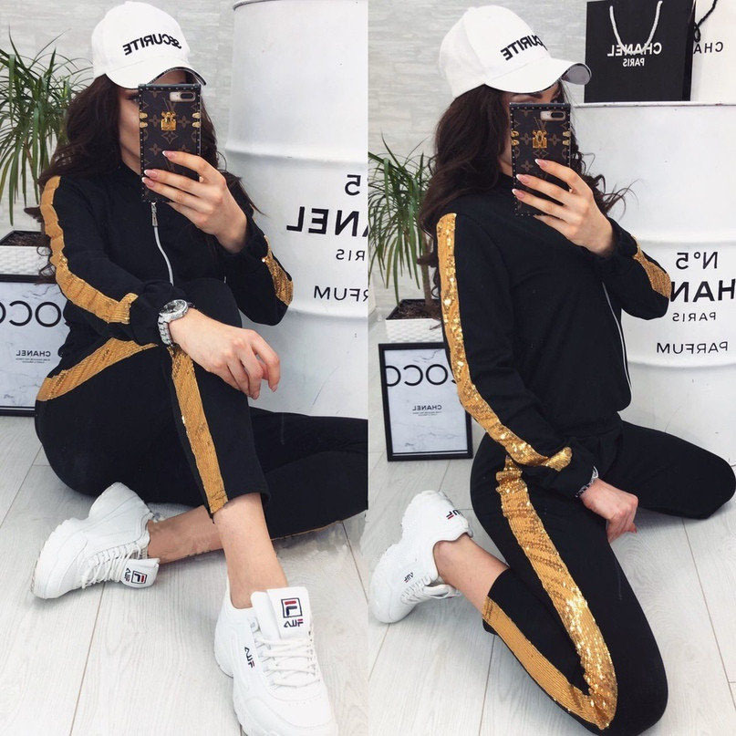 Sequin Panel Tracksuit Set Image 3