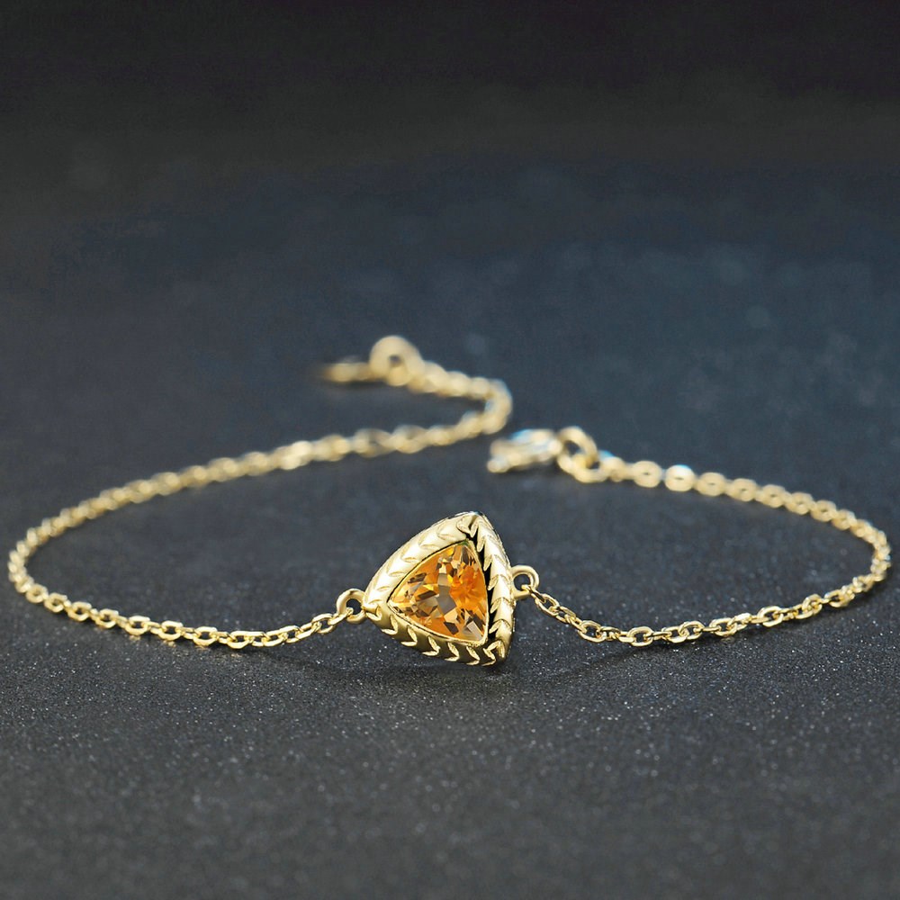 Stylish Design of Yellow Quartz Bracelet