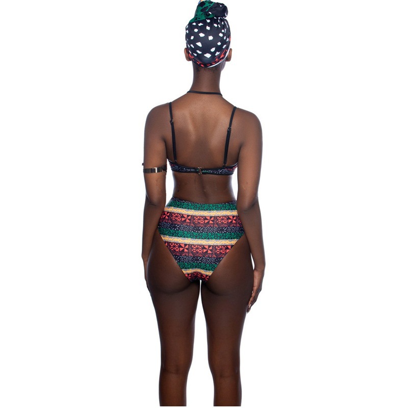 African Print Two-Piece Swimsuit Image 3