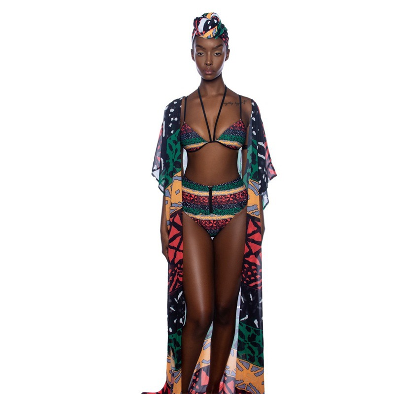 African Print Two-Piece Swimsuit Image 6