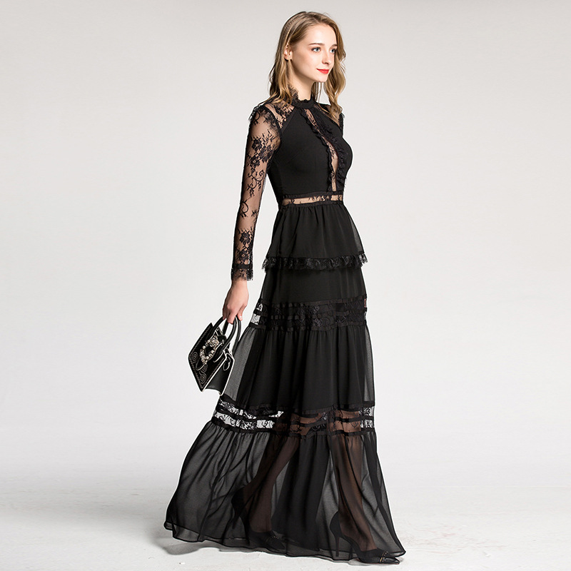 Chiffon Lace Dress 8