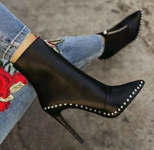 Rivet Zipper Knight Boots Image 5