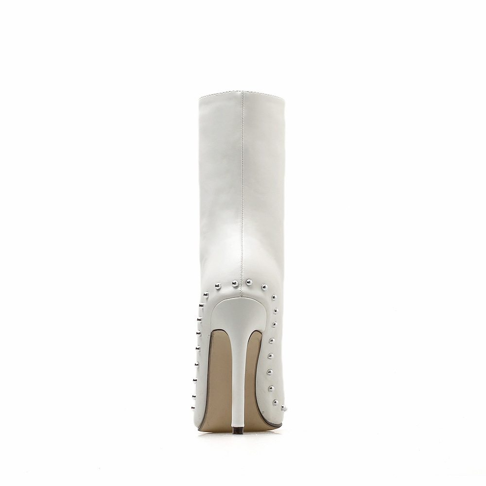 Rivet Zipper Knight Boots Image 3