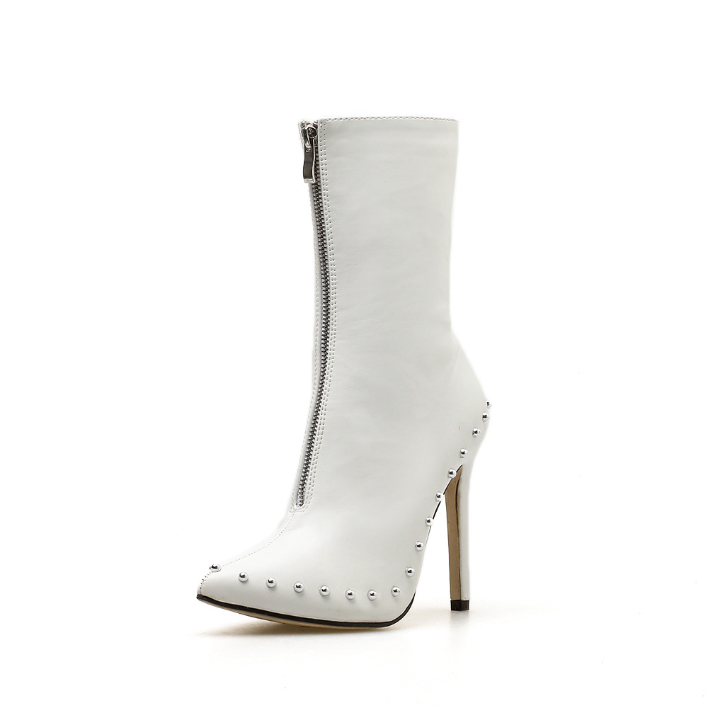 Rivet Zipper Knight Boots Image 2