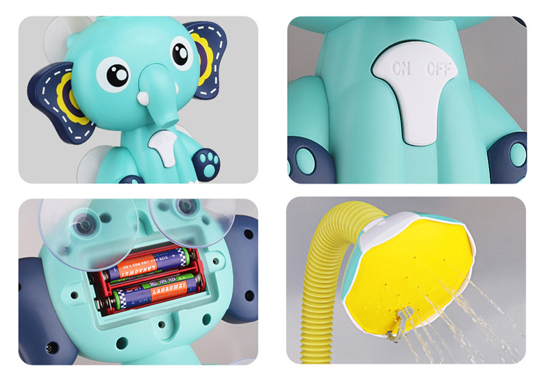 Kids Elephant Shower Set Features