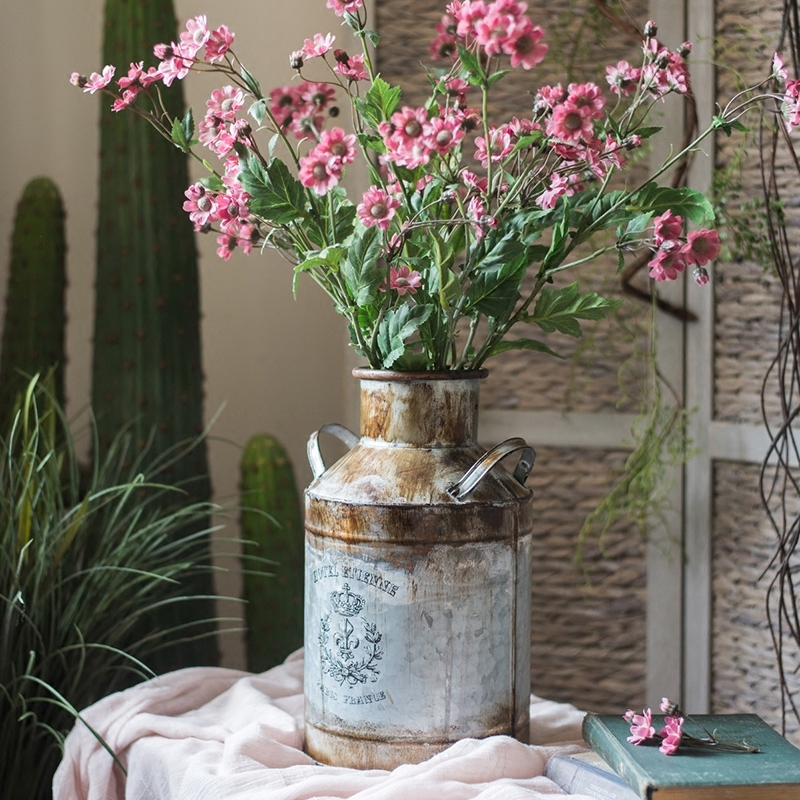 Rusty Iron Bucket Flower Pot Image 3