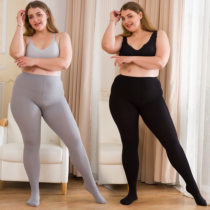 Plus Size Long Pantyhose - Purple