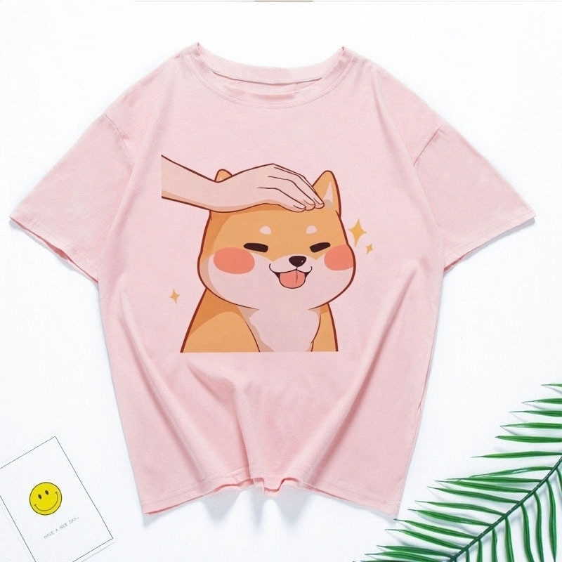 Stylish Shiba Inu Print Tee