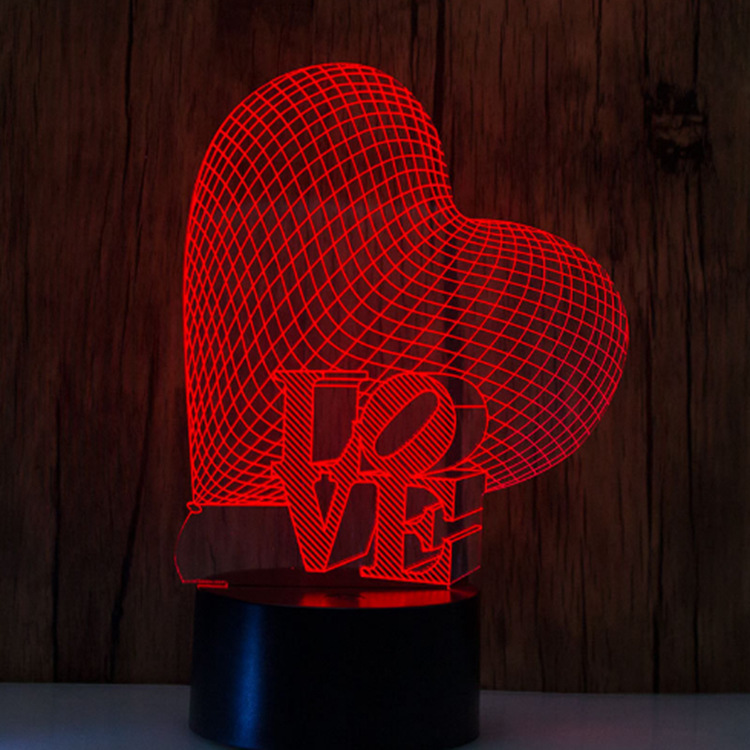 3D Heart Night Light