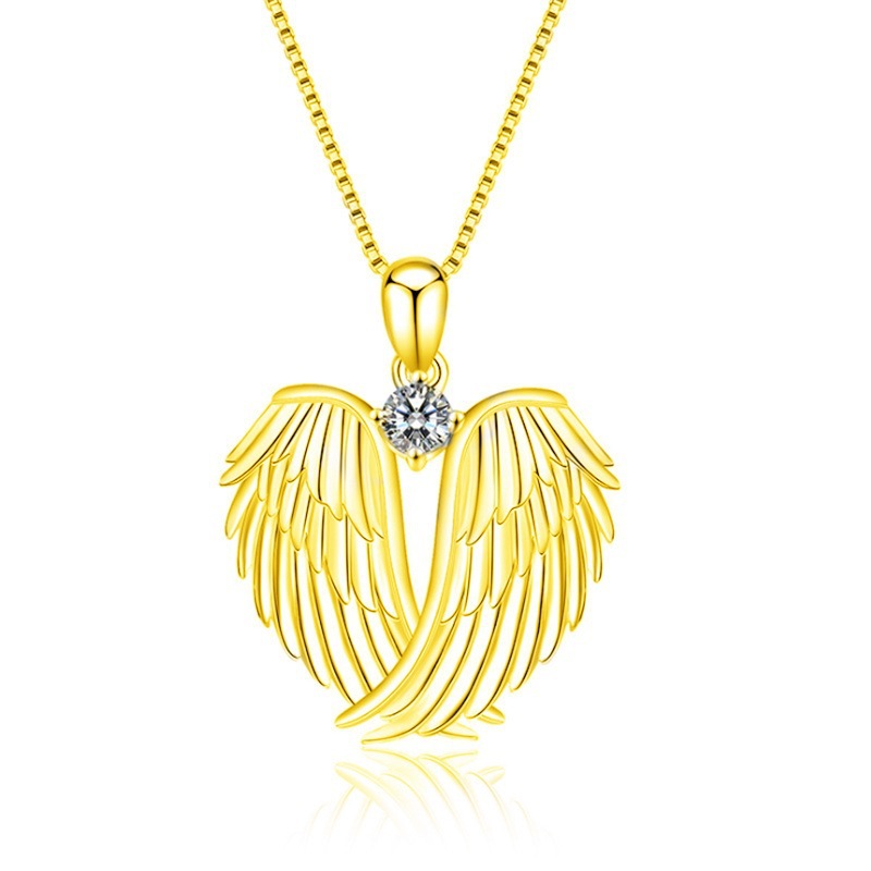 Angel Wings Diamond Pendant Necklace