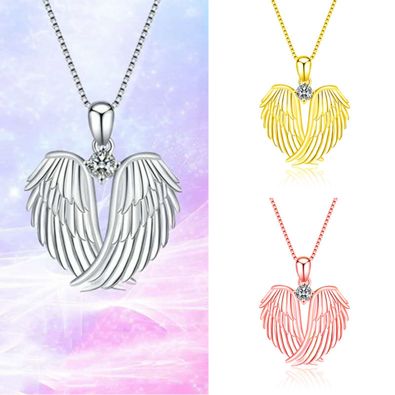 Rose Angel Wings Necklace