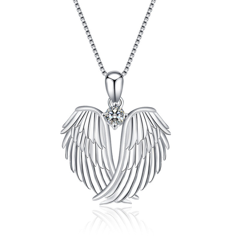 Elegant Angel Wings Necklace Display