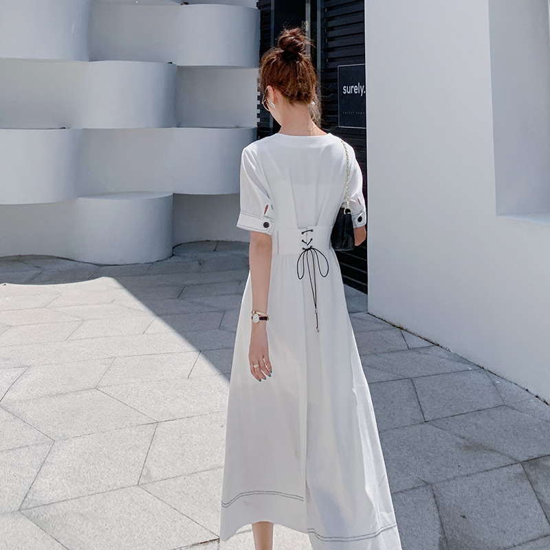 White Waist-Cinched Fairy Dress Image 2